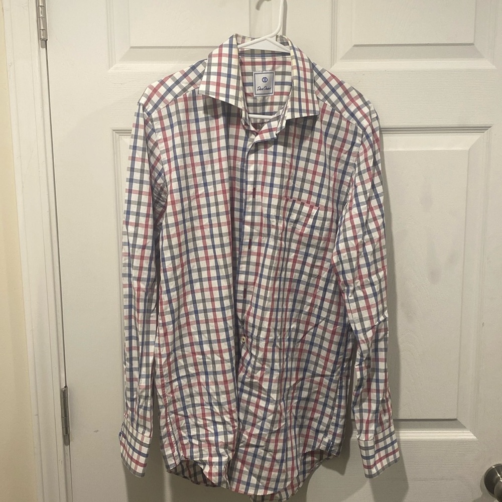 David Donahue - Plaid Stripped Shirt Blue and Red